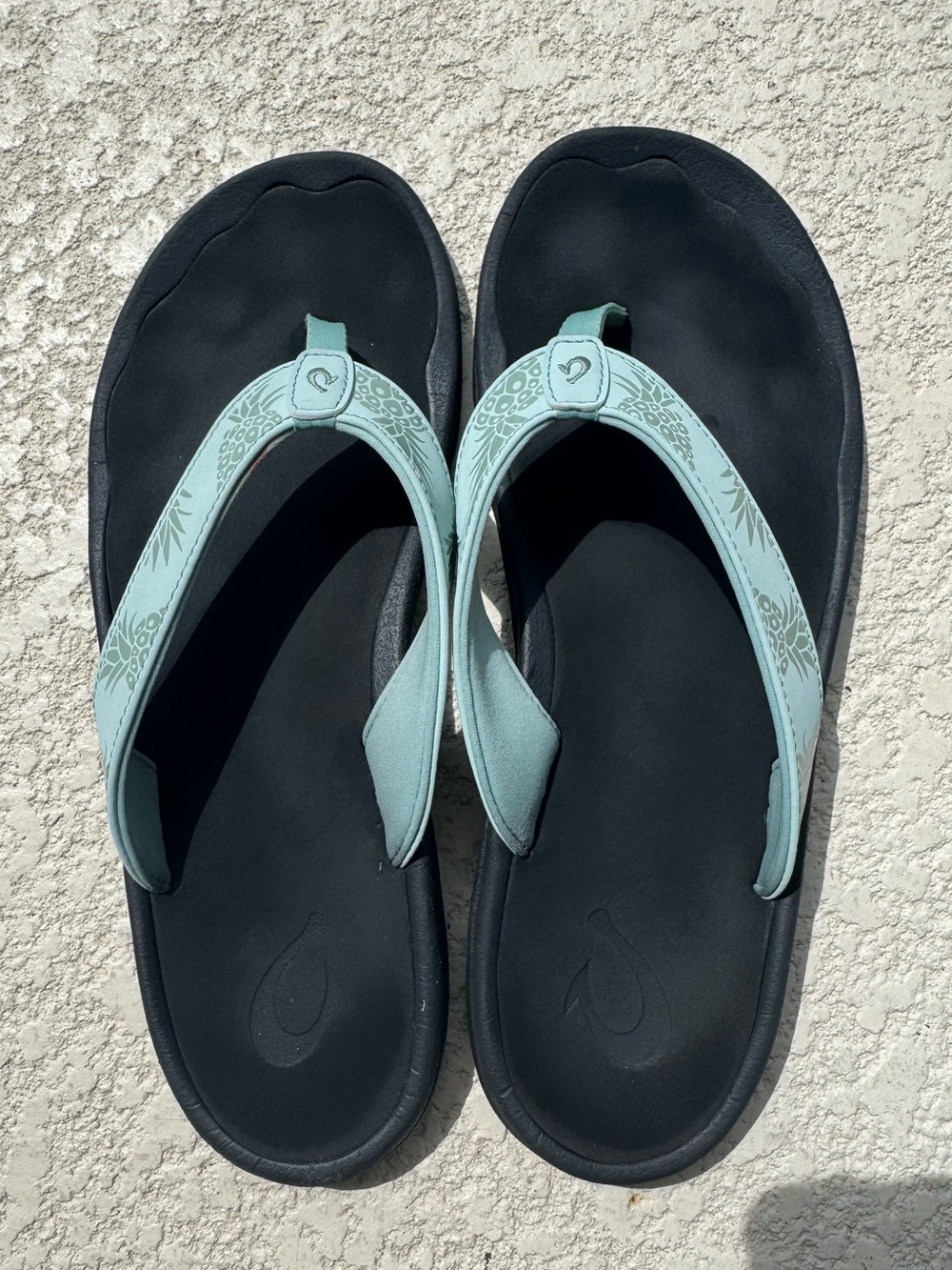 OluKai Women's Mint Green Thong Flip Flops. Ohana. Size 10.